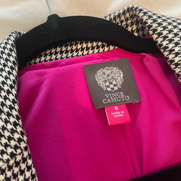 Vince Camuto Black White Houndstooth Print Blazer - Picture 2 of 2